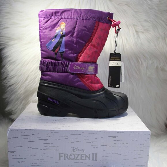 Disney X Sorel Children’s Flurry Frozen Anna Edition Winter Boots Size 2 - Picture 1 of 14
